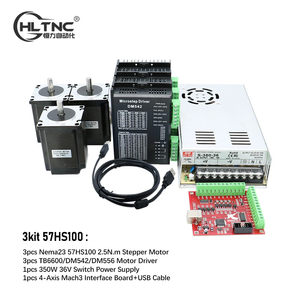

Шаговые двигатели HLTNC 57HS112 3 комплекта + драйверы + блок питания
