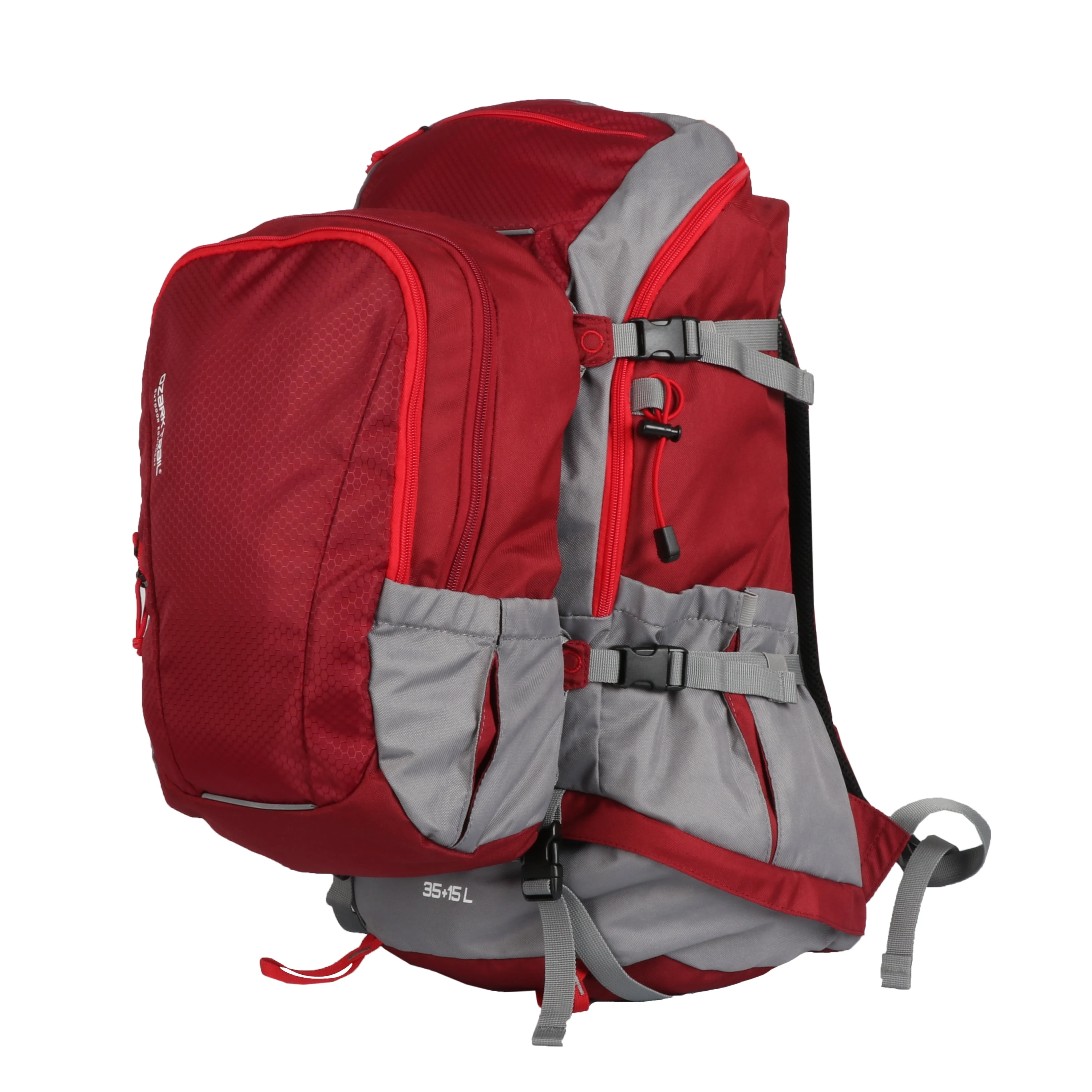 

2-in-1 Family Pack, 35 Liter Hiking Backpack with Detachable 15 Liter Daypack, Red