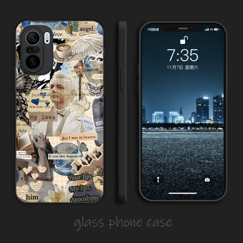 Фото Стеклянный чехол для телефона TV Good Omens для Xiaomi PocoF3 11 11T 10 13 12Pro Lite Redmi Note 10 9 8 Pro 9T 9A PocoX3Pro, чехол №4