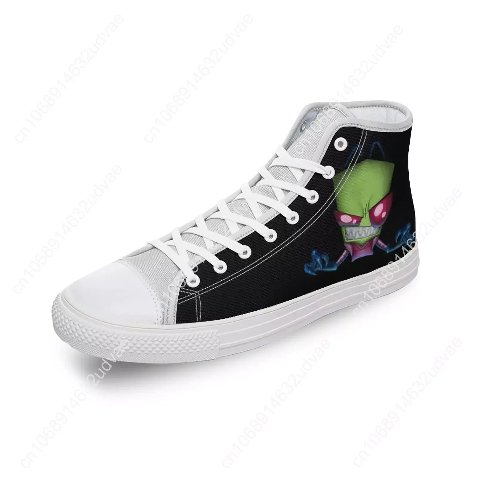 Холщовые кроссовки Invader Zim с высоким верхом Повседневная модная теннисная обувь