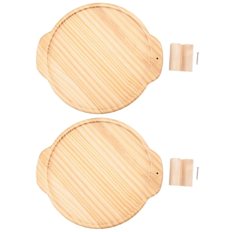 

2X Bamboo Sofa Tray Table Clip On Side Table Couch Arm With 360° Rotating Phone Holder, Couch Tray For Arm