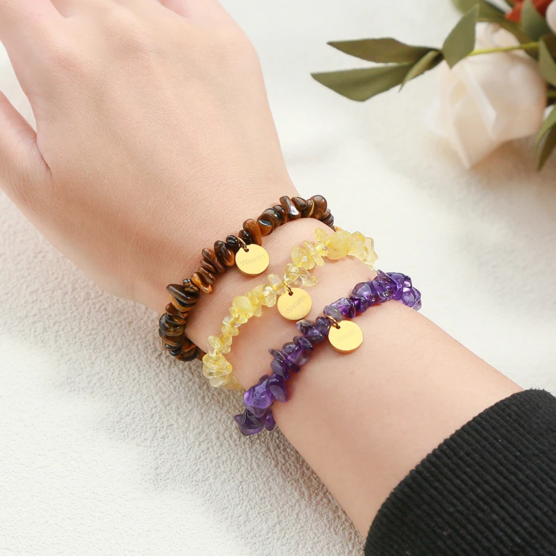 Улучшенный натуральный желтый камень тигровый глаз аметист цитрин чип бусина с