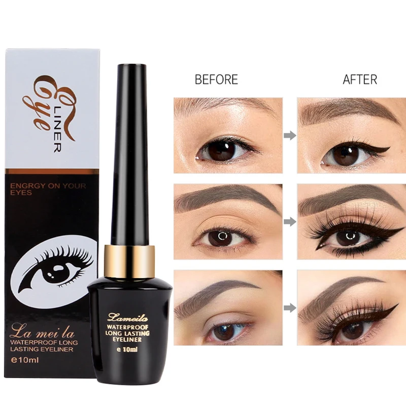 

1Pc Black Liquid Eyeliner Waterproof Long Lasting Eyeliner Lasting Sweatproof Fast Dry Eye Liner Make-up for Women Cosmetics