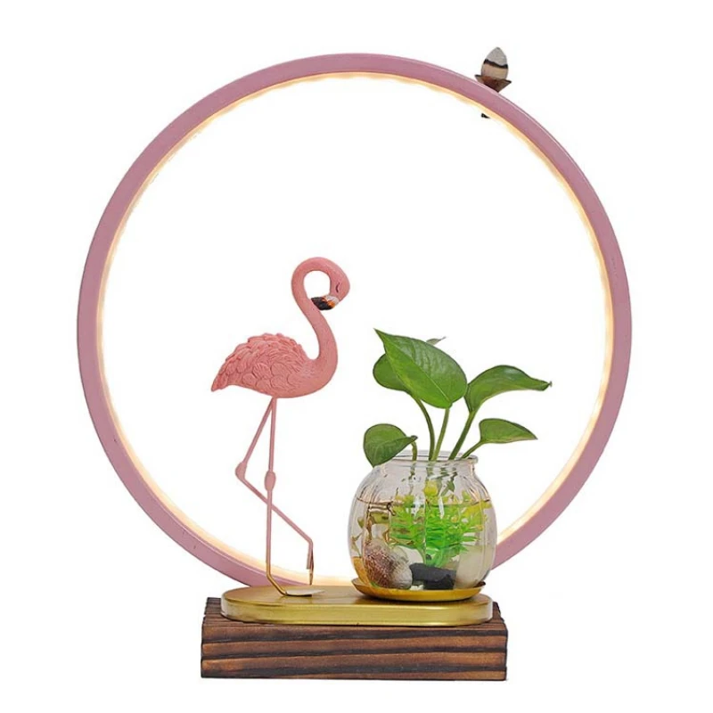 

Waterfall Backflow Incense Burner Flamingo Ceramic Incense Holder with LED Light Zen Buddha Censer Flower Incense Stick Rack
