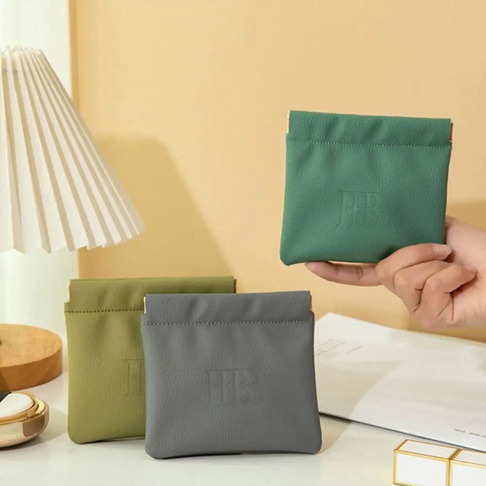 

Mini Cosmetic Lipstick Storage Bag Automatic Closed Portable Earphone Jewelry Sundries Bag Small Coin Purse