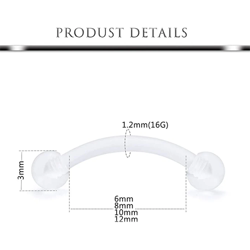24 шт. серьги-подковы для пирсинга 16 г 6-12 мм