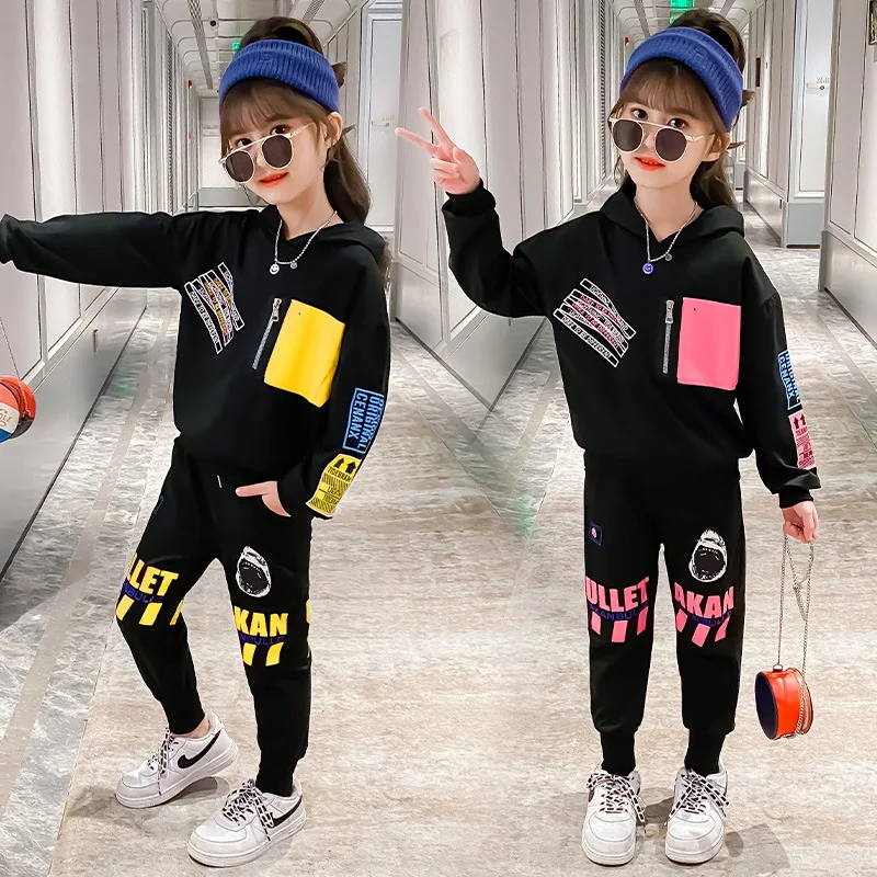 

2021 kid baby girl clothes Autumn winter hoodies t shirt + Skinny pants tracksuit Children tracksuit 3 4 5 6 7 8 9 10 11 12 year