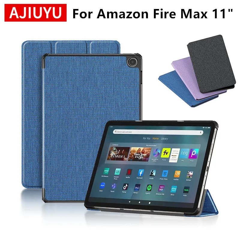 Защитный Чехол Ajiuyu Из Искусственной Кожи Для Amazon Fire Max 11 Дюймов 2023 Firemax Smart Cover