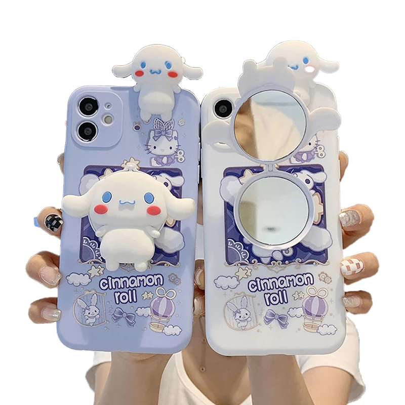

Cosmetic Mirror Silicone Cartoon Phone Case For Iphone 13 12 Mini 14 11 Pro Max X Xr Xs Max 7 8 Plus Se 2020 Lens Full Wrap Case