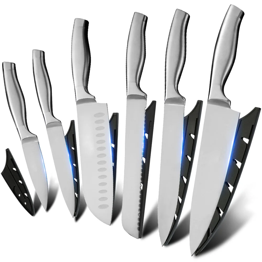 

XYj Knives Kitchen 1-6Pcs Chef Slicing Bread Utility Paring Santoku Knife Sharp Blade Stainless Steel Knife Tool Home Household