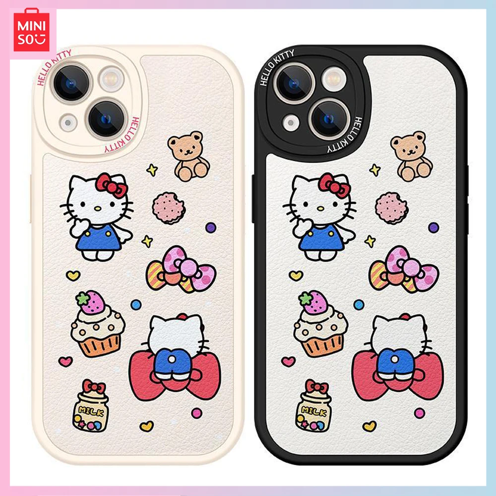 

2023 New Miniso Hello Kitty Cartoon Cute Iphone11/13Promax Fashion Trend All-Inclusive Anti-Drop Advanced Mobile Phone Case