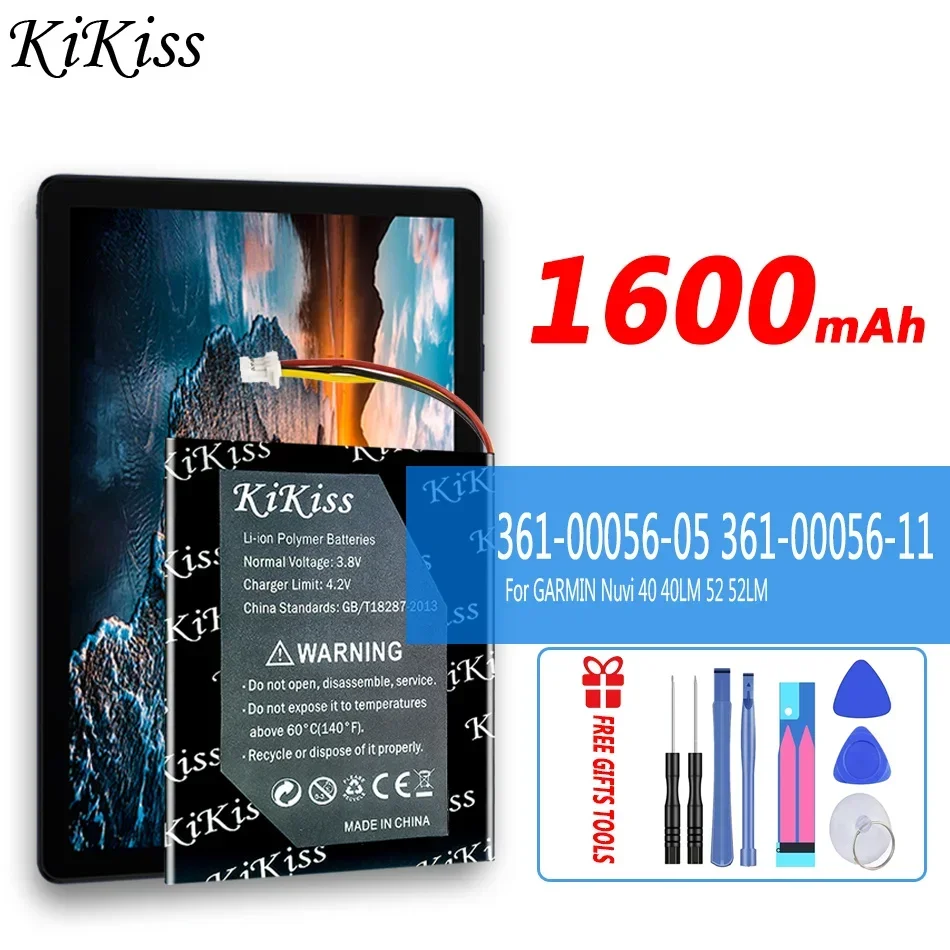 Аккумулятор KiKiss большой емкости 361-00056-05 361-00056-11 1600 мАч для аккумуляторов GARMIN Nuvi 40