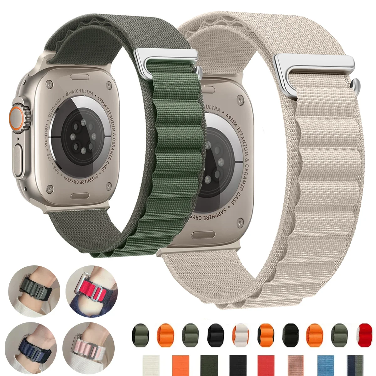 

Ремешок Alpine для Apple watch Band 44 мм 45 мм 40 мм ultra2 49 мм 41 мм 42 мм, официальный браслет 1:1 для iWatch series 7 6 8 5 4 3 se 9