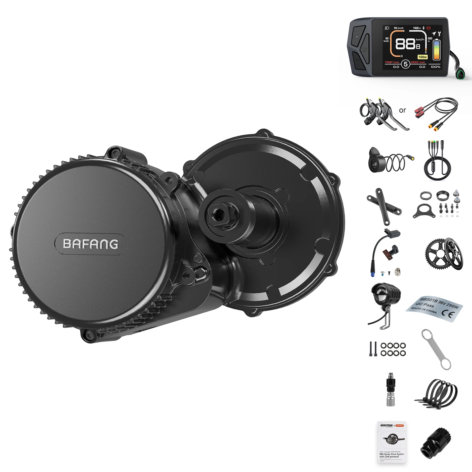 Фото Комплект для переоборудования электровелосипеда BAFANG BBS02B 750W (среднеприводный двигатель) 500W 350W 250W, BBS-HD 1000W, BBS03, BBS02, BBS01B, BBS01 №1