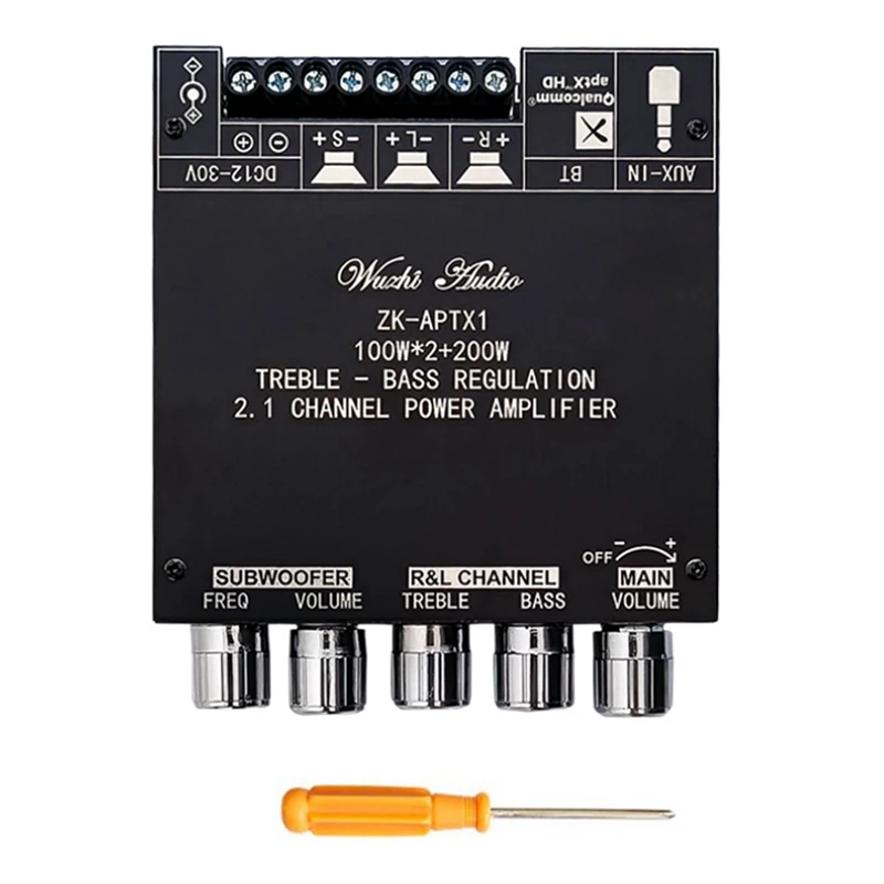 ZK-APTX1 Bluetooth Плата усилителя мощности 2 1 каналов 2X100w + 200W сабвуфер TPA3221 модуль