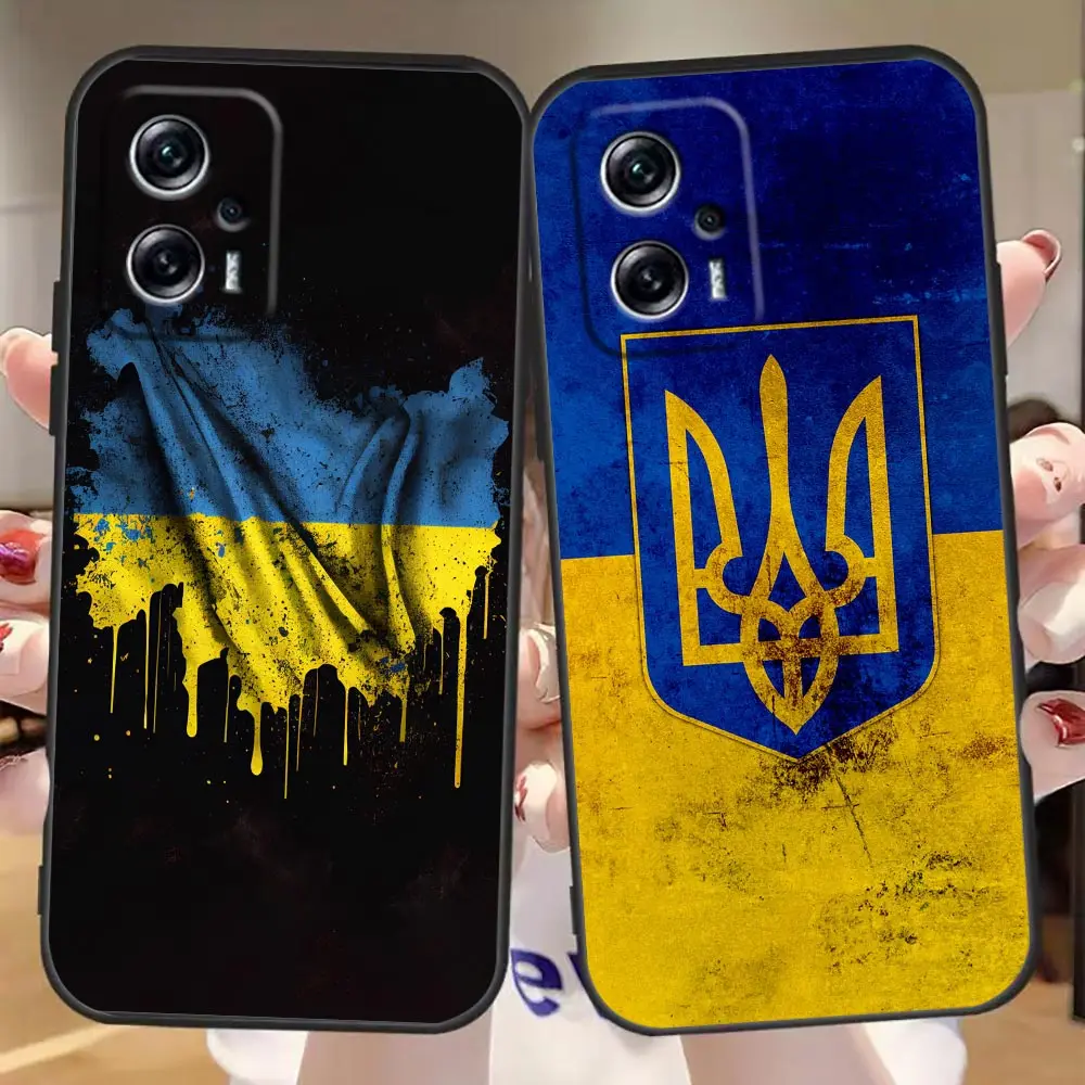 

Phone Case For Redmi Note 11 10 9T 9S 9 8T 8 7 6 5 5A 12 A1 GO Pro Aprime 5G 4G Black Soft Silicone Fundas Capa Flag Of Ukraine