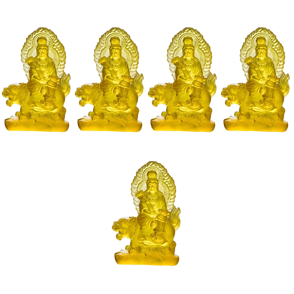 5x Figurine Home Home Office Temple Resin Craft Exquisite Craft Statue for Desk Bedroom Home