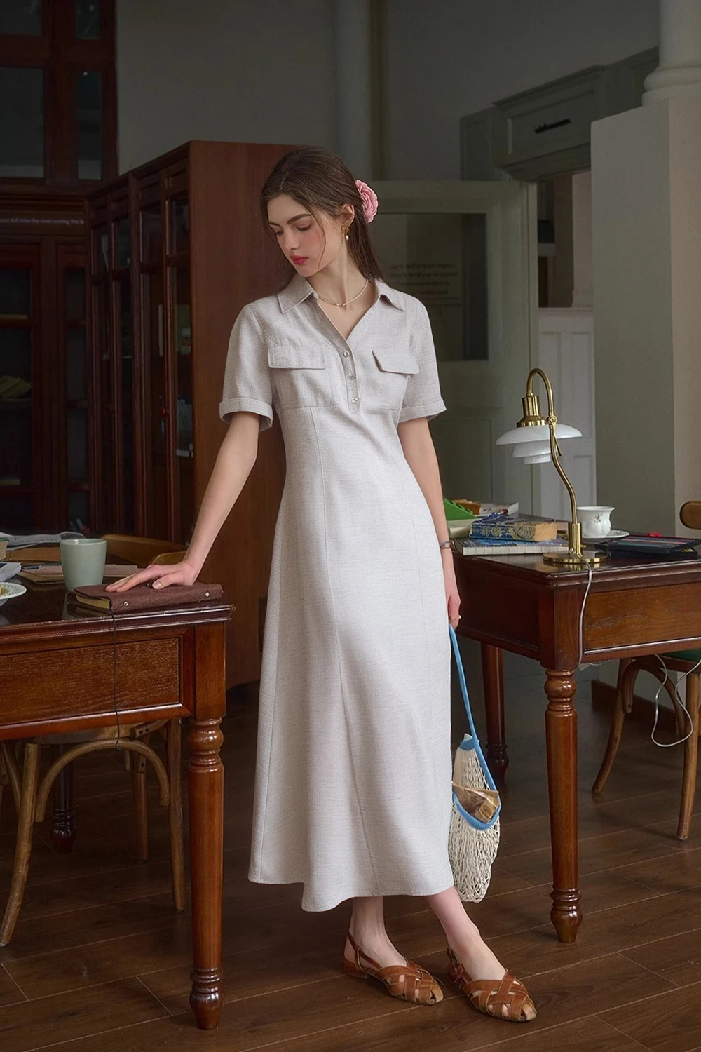 VIMLY женское повседневное платье-футболка лето 2024 простое платье-поло с коротким