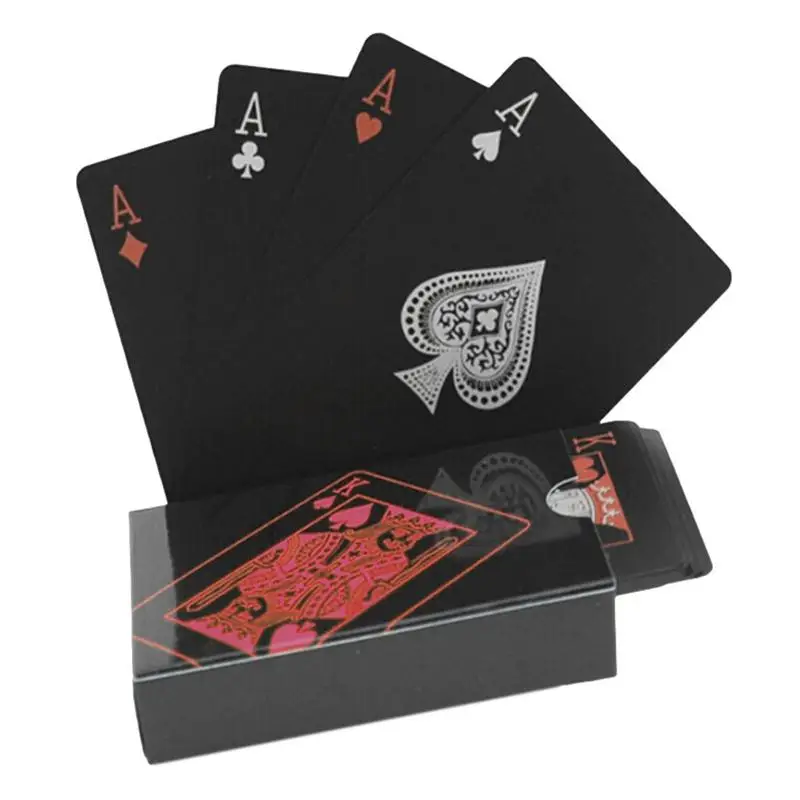

Black Playing Card Poker Game Deck Poker Suit PP Magic Waterproof Deck Of Card Magic