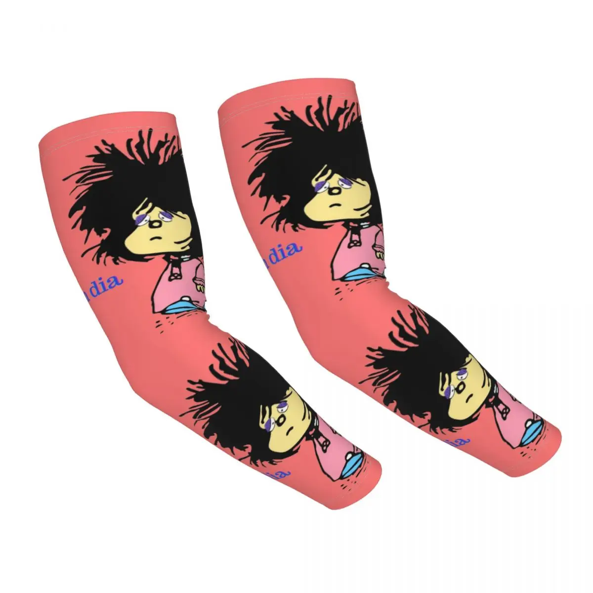 

Cooling Mafalda Em Portugues Bom Dia Arm Sleeves Men Women Quino Argentina Cartoon Athletic Sports Tattoo Cover Up Basketball