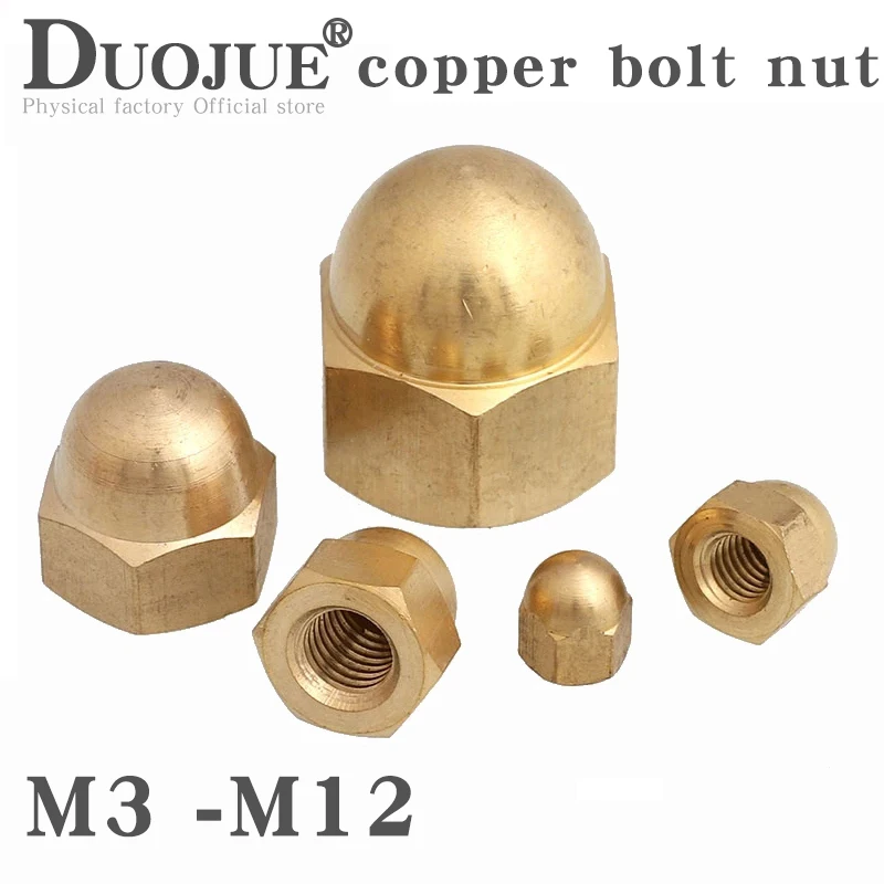 

2-10 Pcs Brass Copper Acorn Nut M3 M4 M5 M6 M8 M10 M12 Brass Material Decorative Nut Ball Sead Screw Cover Nut
