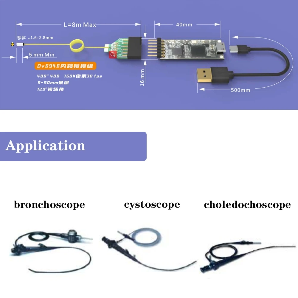 Мини-эндоскопический модуль камеры USB-камера для ЛОР-хирургии ov6946