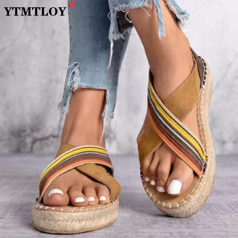 

Women's Peep Toe Flat Leopard Sandals Summer European And American Fashion Velcro Shallow Breathable Female Casual Shoes