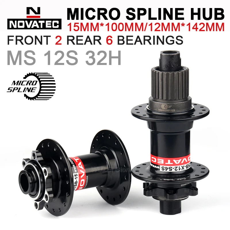 NOVATEC D041SB-15 D042SB Micro Spline Hub 32 Отверстия MTB MS Кубы для велосипеда Shimano M6100 M7100 M8100 12S |