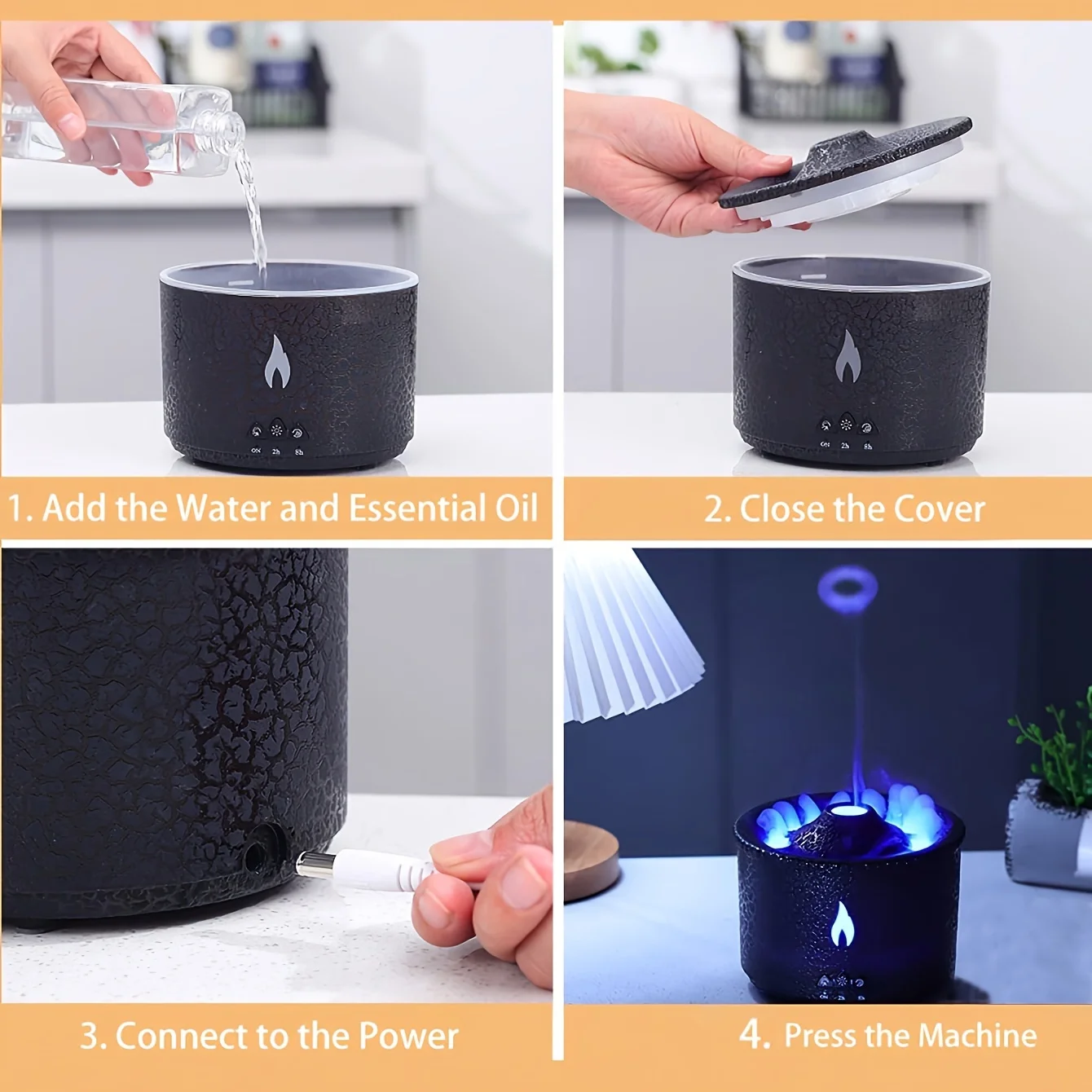 Портативный набор увлажнителей воздуха с вулканическим пламенем —