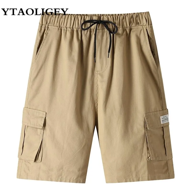 

Men Trend Cargo Shorts Summer Men's Sold Color Pocket Shorts Sweatpants Fashion Casual Straight Cotton Shorts Male Ropa Hombre