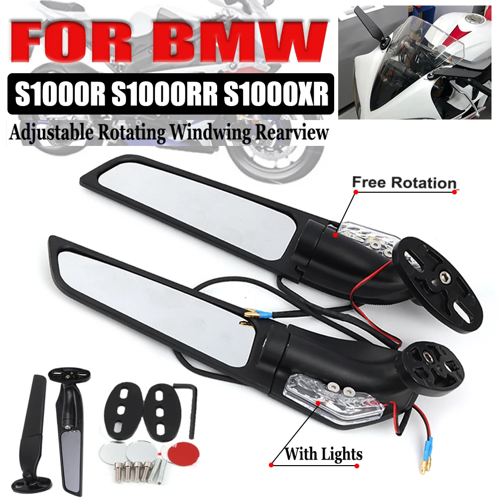 

For BMW S1000RR S1000R S1000XR S 1000 RR XR Motorcycle Parts Side Mirror Modified Wind Wing Adjustable Rotating Rearview Mirrors