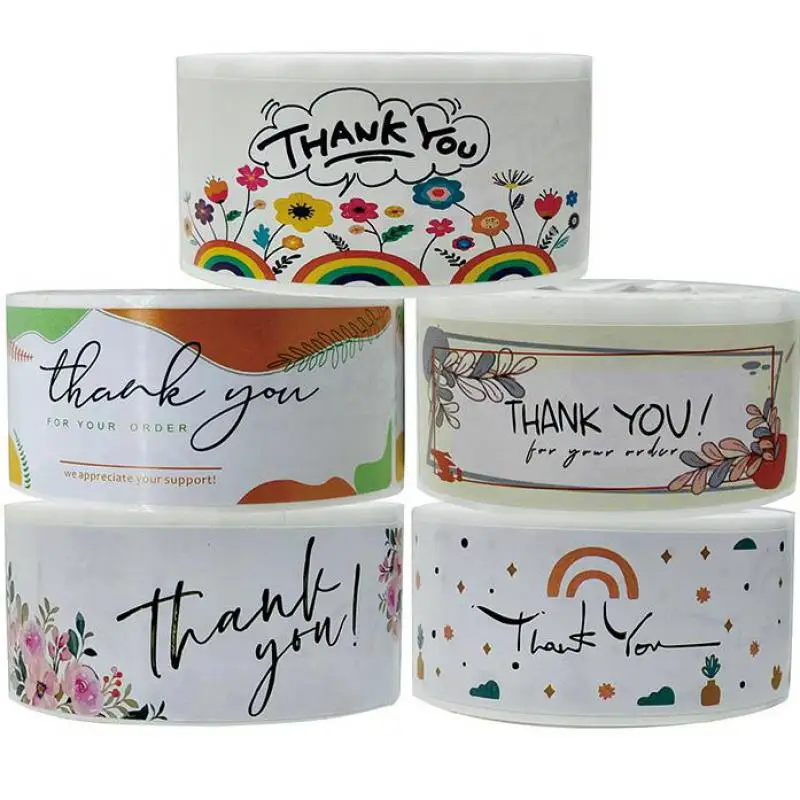 

Наклейки с надписью «Thank You» радужные, 120 шт.