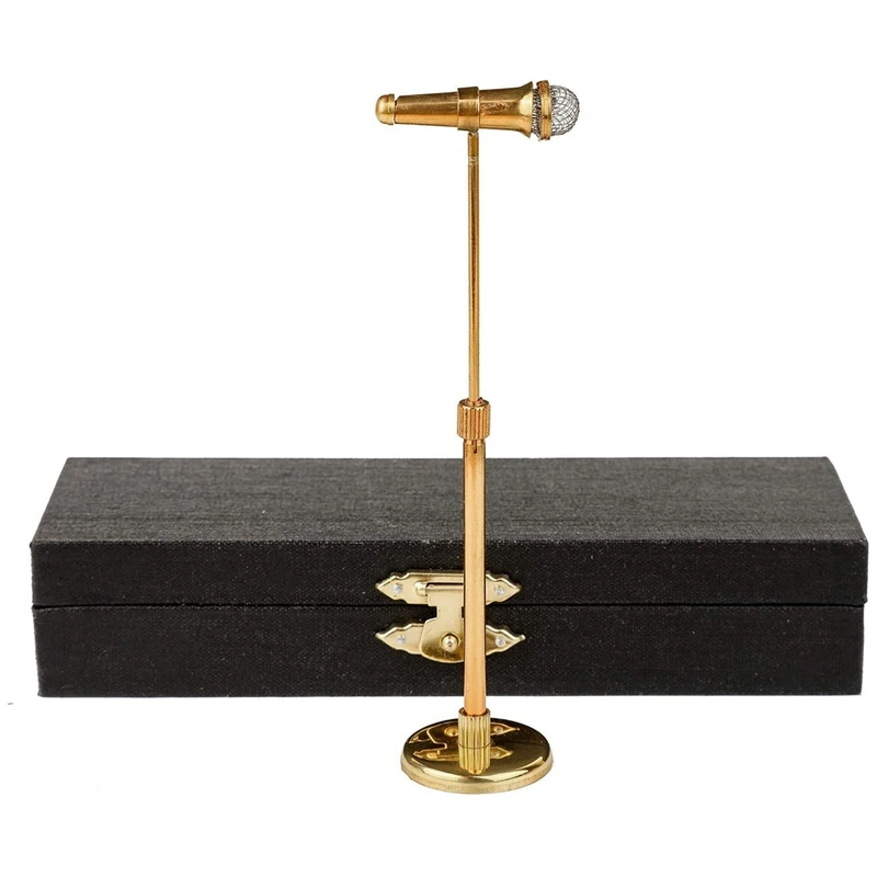 

3.15-5.12Inch Adjustable Miniature Microphone Mini Musical Instrument Model 1:12 Dollhouse Display Home Decoration