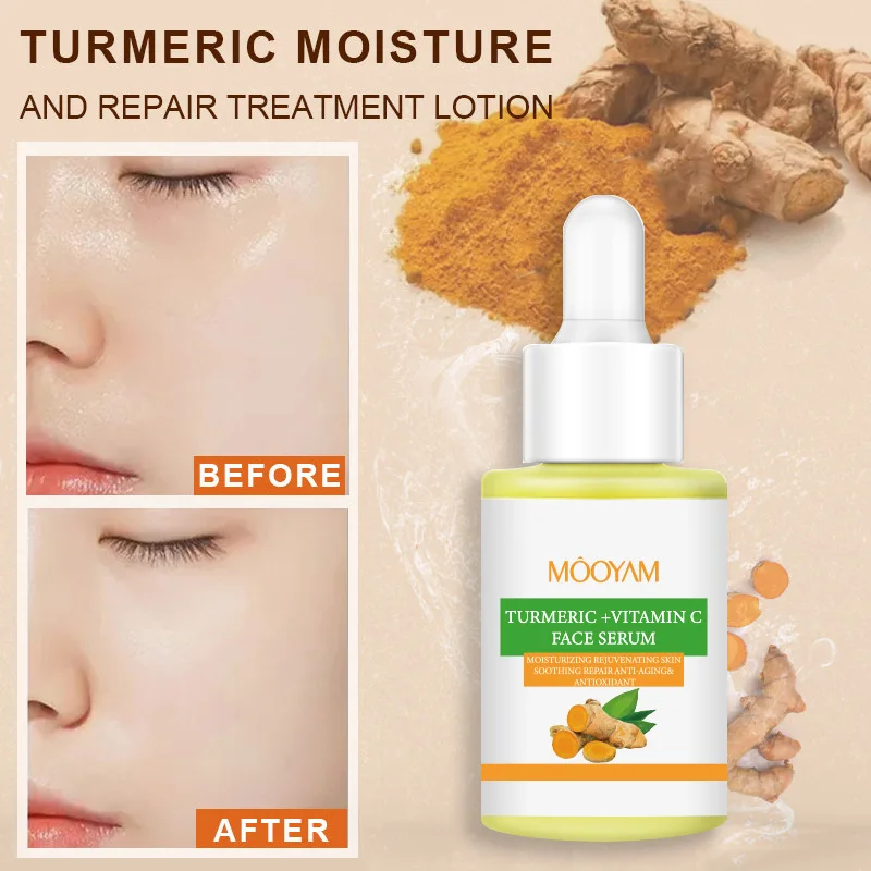 

30ML Turmeric Serum Vitamin C Facial Moisturizing Serum Anti-Wrinkle Anti-Aging Lifting Whitening Brightening Facial Skin Care