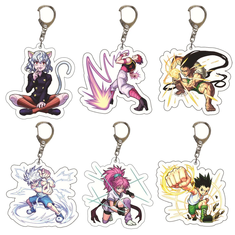 

Anime Hunter x Hunter Keychain Cosplay Killua Irumi Hisoka Cute Acrylic Figure Pendant Key Chain School Bag Teens Souvenir Gifts