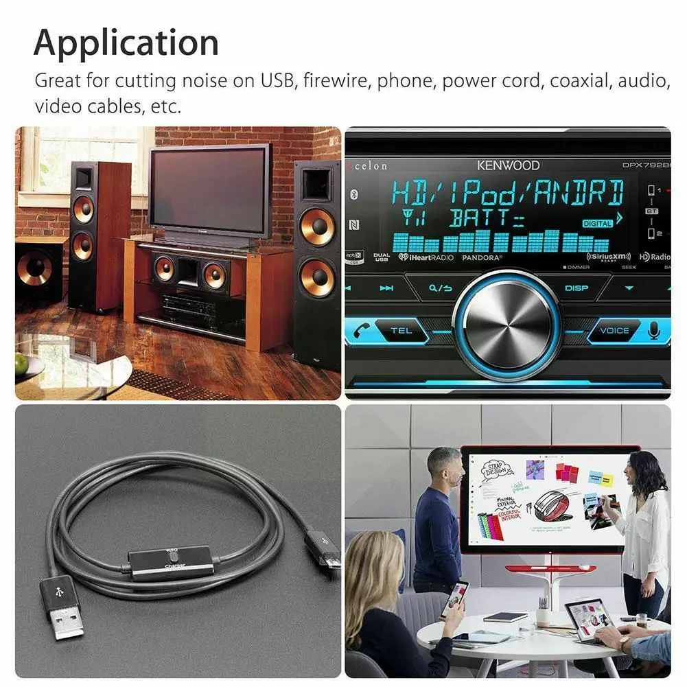 

2pcs 3mm 5mm 7mm 9mm 13mm Clip-on Ferrite Ring Core Noise Suppressor For Emi Rfi Clip Cable Active Components Filters D5w5