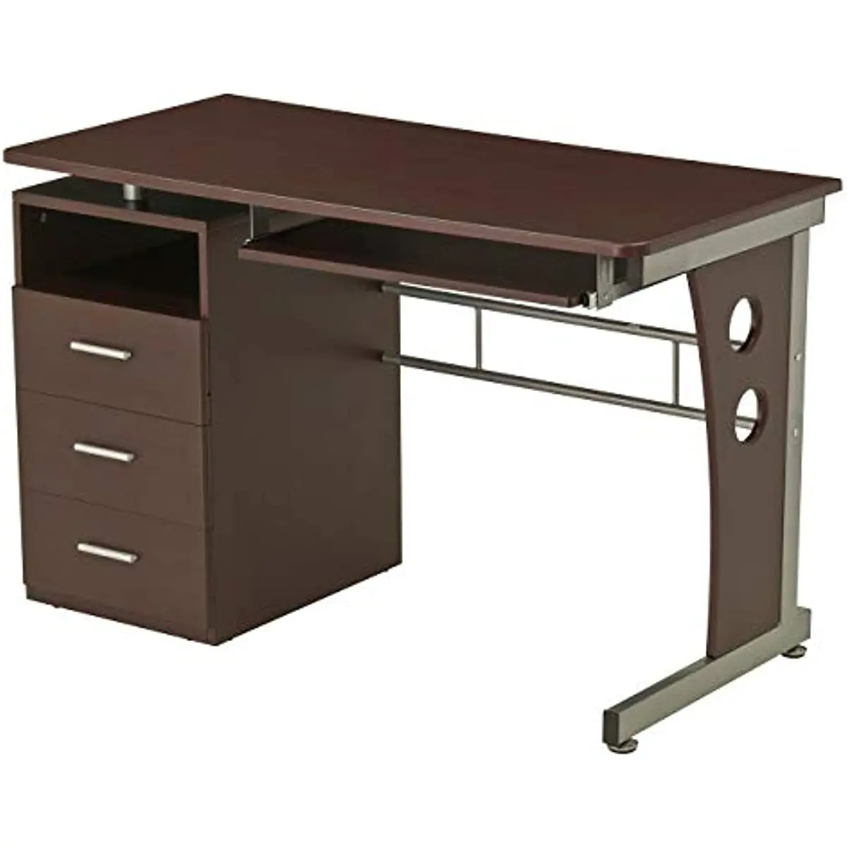 

Computer Desk with Ample Storage, Chocolate, 30" x 22.75" x 47.25", Chocolat