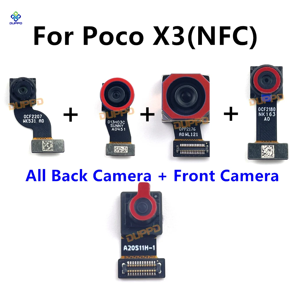 

For Xiaomi Mi Poco X3 NFC Backside Frontal Back Front Facing Rear Selfie View Camera Module Small Original Flex Spare Parts