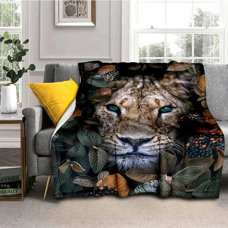 

Sofa Picnic Noon Break Cover Gifts Dreamlike Tiger Animal Printed Flannel Blanket Soft Fleece Throw Blankets for Bedroom Couch