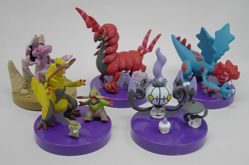 

TOMY Gacha Pokemon Scolipede Haxorus Druddigon Three-dimensional Pattern Desktop Collection Decoration Action Figures Toys