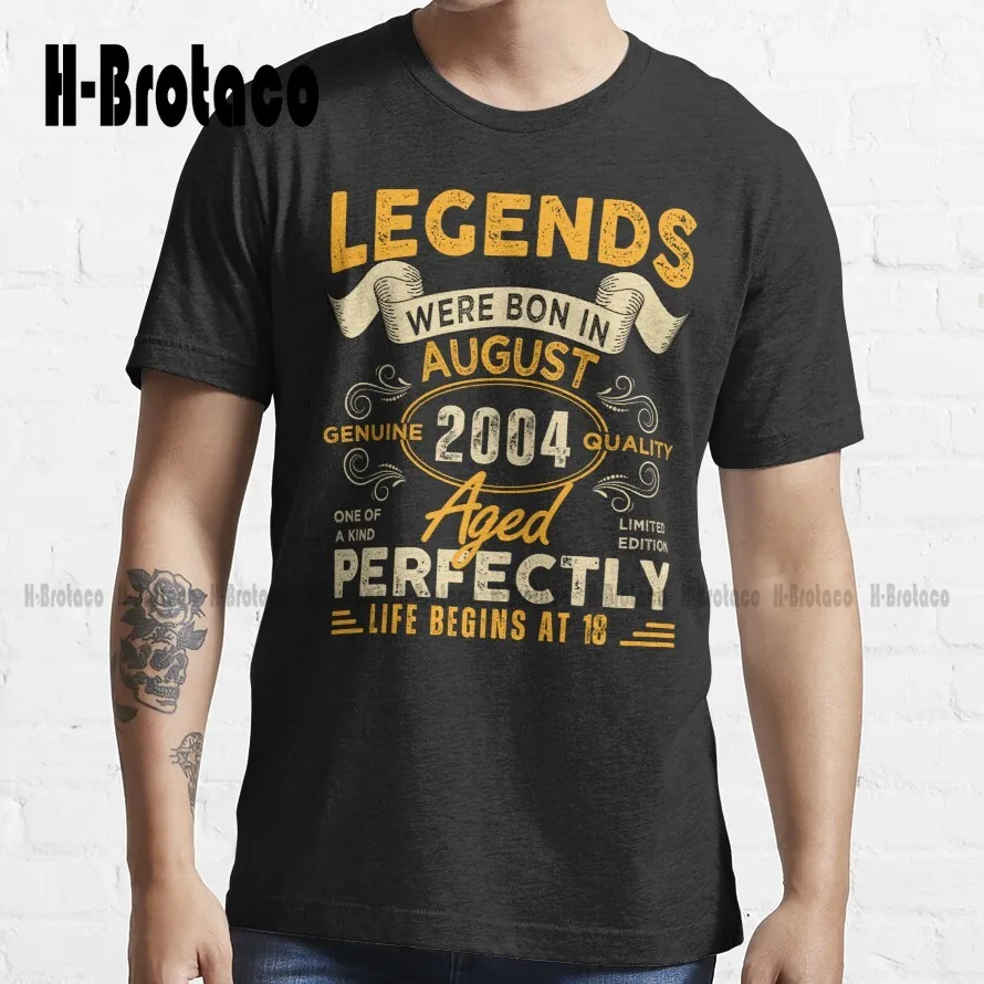 

Legends Born In August 2004 Limited Edition Aged Perfectly Life Begins At 18Th Birthday 18 Years Vintage Trending T-Shirt Xs-5Xl