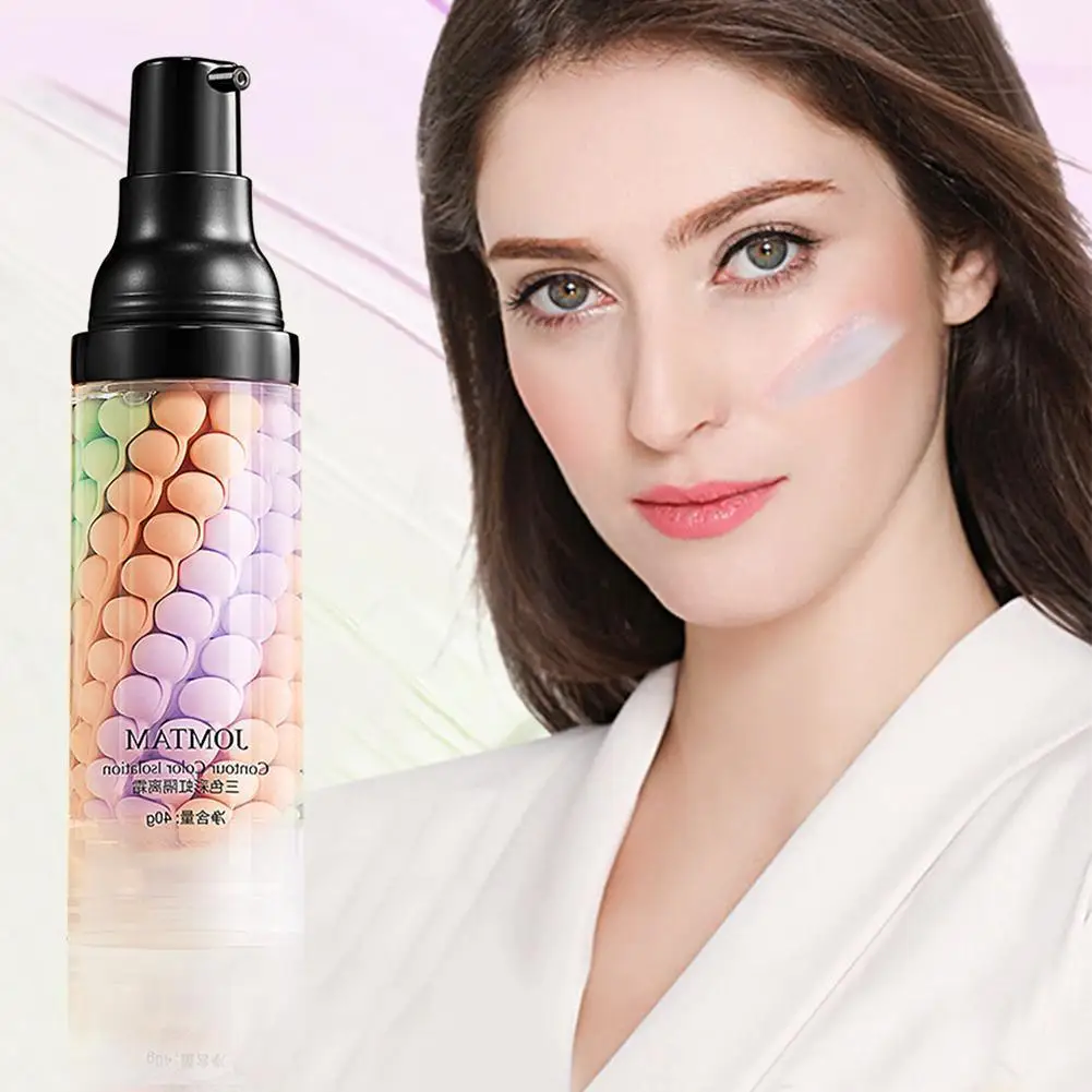 

Основа для макияжа Трехцветная праймер 3 в 1 основа для макияжа База для выравнивания крем от солнца сужение пор контроль жирности яркий нюд...