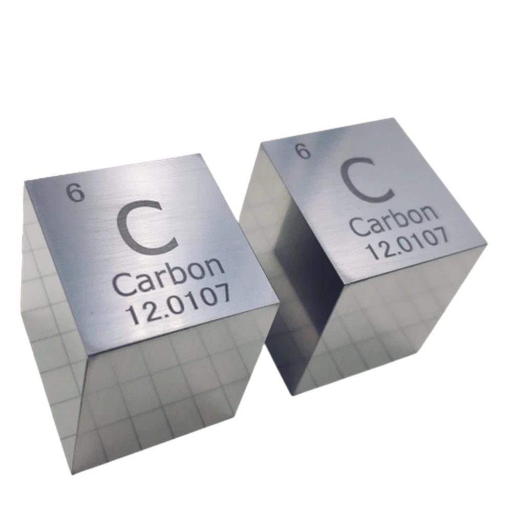 

Carbon in the periodic table- Cube Side length is one inch (25.4mm) and weight is about 30g 99.9%