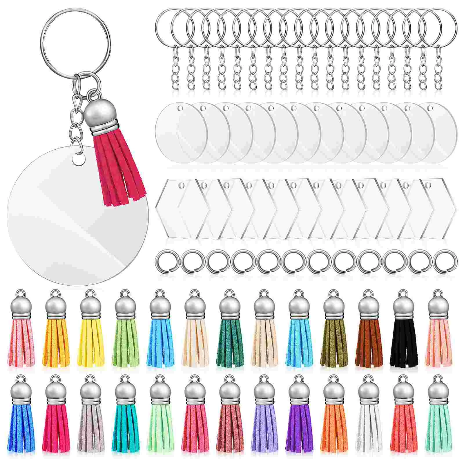 

Keychain Acrylic Blanks Key Blank Kitvinyl Keychains Chain Ring Clear Bulk Diy Making Transparent Rings Round Sheet Discs