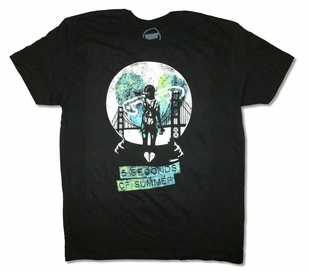 Новая Черная футболка с надписью 5 секунд лета Сан-Франциско |