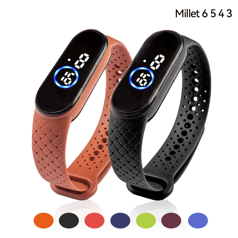 Ремешок сменный силиконовый для Xiaomi Mi Band 1 2 3 4 5 6 Воздухопроницаемый спортивный