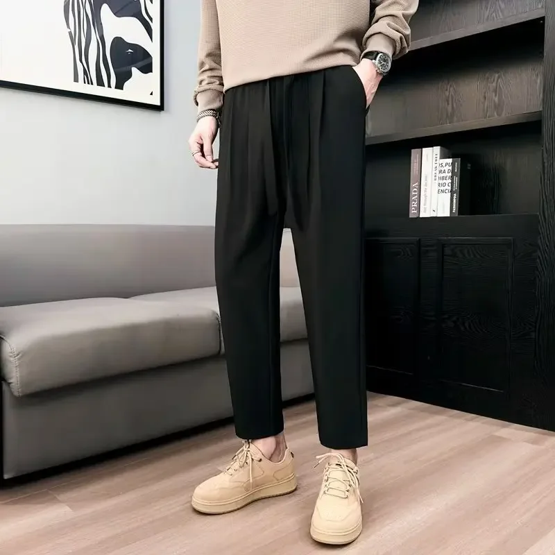 Модные драпированные студенческие повседневные брюки свободного кроя с прямыми