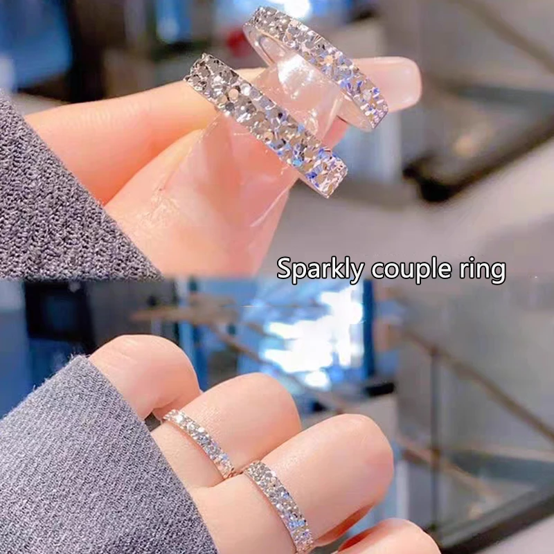 Простое блестящее регулируемое открывающееся кольцо для женщин и мужчин крутое