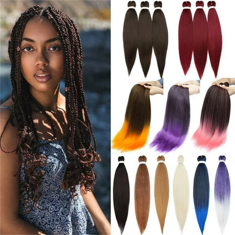 

Synthetic 22 Inch 60G Antibacterial Extension Jumbo Box Braids Pre Stretched Ombre Braiding Hair Hot Water Set Hair Braids