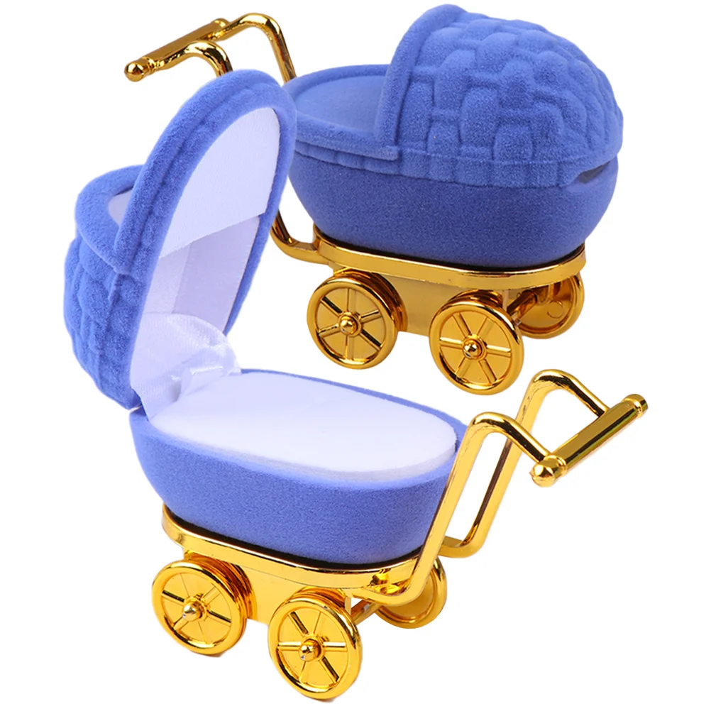 

2pcs Infant Stroller Shape Jewelry Storage Boxes Jewelry Gift Boxes for Valentine's Day